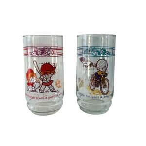 Vintage 1976 Coca Cola Urchins Glass Tumblers American Greetings Set of 2